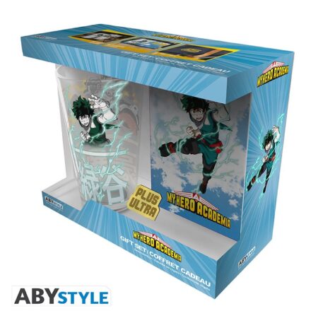 My Hero Academia - Geschenkset - XXL-Glas + Pin's + Hero-Notizbuch